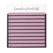 Bloc-note Simple À Faire Mélange Rose Blanc Numéroté Personn (Devant)