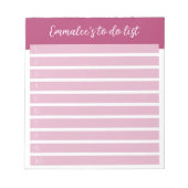 Bloc-note Simple À Faire Personnalisable Linne Numéroté Rose (Devant)