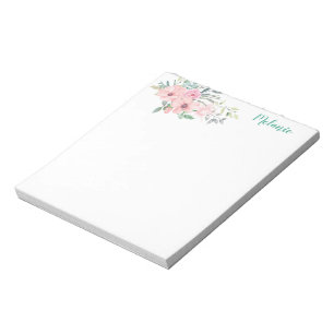 Bloc-note Simple agencement floral rose et botanique