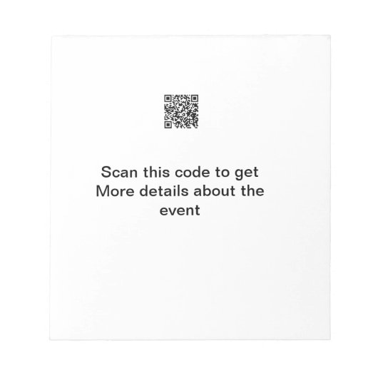 Bloc-note Simple analyse de code Q R modèle d'événement méti (Devant)
