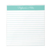 Bloc-note Simple Aqua Lined Personalized (Devant)