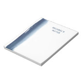 Bloc-note Simple aquarelle nom bleu marine moderne (Tourné)