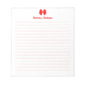 Bloc-note Simple arc en néon rouge Script Nom personnalisé l (Devant)