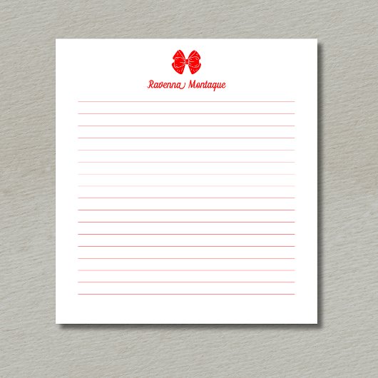 Bloc-note Simple arc en néon rouge Script Nom personnalisé l