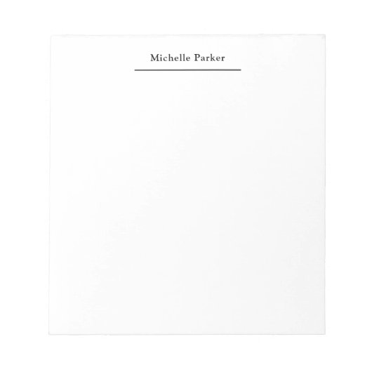 Bloc-note Simple Blanc Professionnel Simple Moderne Minimali (Devant)