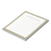 Bloc-note Simple Blanc Sage Vert Nom Typographique Lined (Tourné)