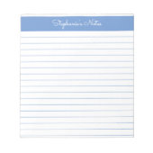 Bloc-note Simple Bleu Clair Personnalisé (Devant)
