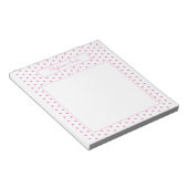 Bloc-note Simple Bordure Mince Personnalisée Rose à Points (Incliné)
