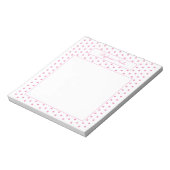 Bloc-note Simple Bordure Mince Personnalisée Rose à Points (Tourné)
