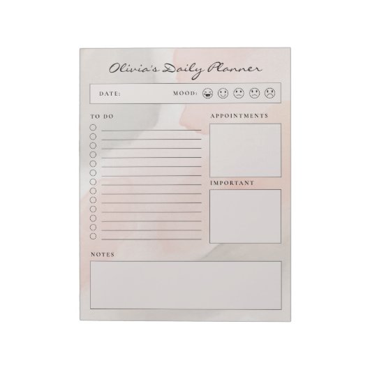 Bloc-note Simple Brown and Beige Minimalist Daily Planner (Tourné)