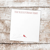 Bloc-note Simple Cardinal Rouge Élégant Hiver Arbre de boule