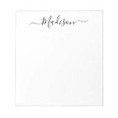 Bloc-note Simple Chic Minimaliste Script Tourbillonnant Nom  (Devant)