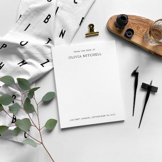 Bloc-note Simple classique noir et blanc | Texte