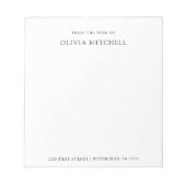 Bloc-note Simple classique noir et blanc | Texte (Devant)