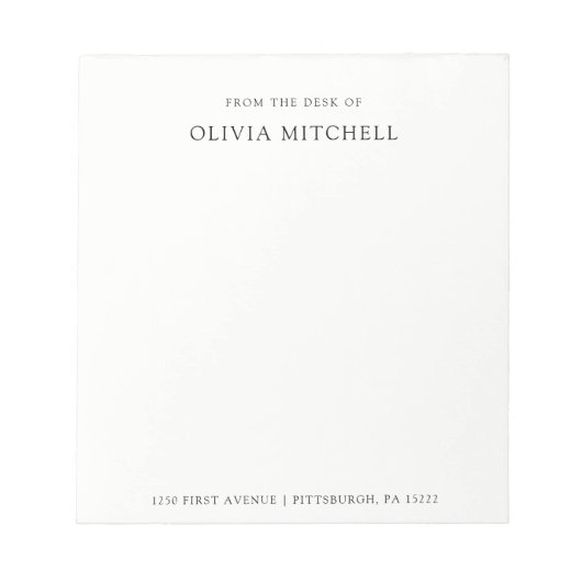 Bloc-note Simple classique noir et blanc | Texte (Devant)