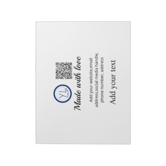 Bloc-note Simple code QR minimal ajouter un logo nom de code (Tourné)