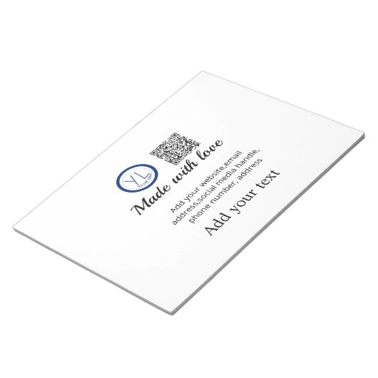 Bloc-note Simple code QR minimal ajouter un logo nom de code (Incliné)
