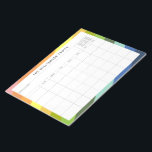 Bloc-note Simple Colorful Custom Family Planner Calendar<br><div class="desc">Modern Rainbow Diagonal Stripes Geometric Pattern Personalized Family Planner and Calendar Notepad</div>