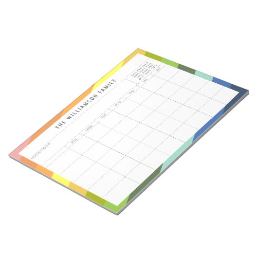 Bloc-note Simple Colorful Custom Family Planner Calendar (Incliné)