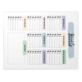 Bloc-note Simple couleur changeable brushstroke Weekly Plann (Devant)