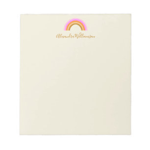 Bloc-note Simple Cute Retro Rainbow Personalized Script Name