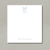 Bloc-note Simple Dusty Blue Bow Script Custom Name Script