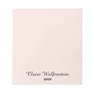 Bloc-note Simple élégance Blush Pink Professionnel