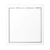 Bloc-note Simple Elegant Modern Black White Notepad (Devant)