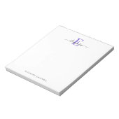 Bloc-note Simple Élégant Monogramme Classique Violet (Tourné)