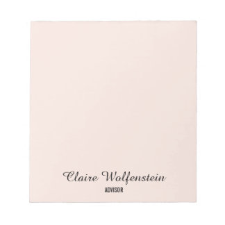 Bloc-note Simple Élégant Rose Pâle Professionnel