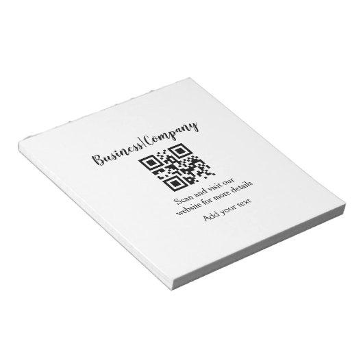 Bloc-note Simple entreprise site web code-barres QR ajouter  (Incliné)