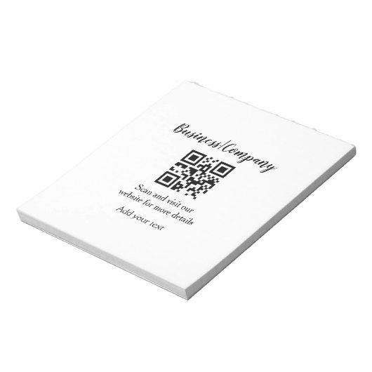 Bloc-note Simple entreprise site web code-barres QR ajouter  (Tourné)