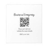 Bloc-note Simple entreprise site web code-barres QR ajouter  (Devant)