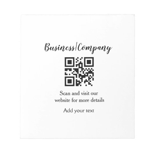 Bloc-note Simple entreprise site web code-barres QR ajouter  (Devant)