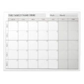Bloc-note Simple Family Planner Calendar Notepad 2026 (Devant)