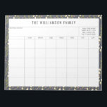 Bloc-note Simple Floral Border Family Planner Calendar<br><div class="desc">Modern Floral Border Personalized Family Planner and Calendar Notepad</div>
