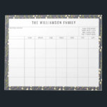 Bloc-note Simple Floral Border Family Planner Calendar<br><div class="desc">Modern Floral Border Personalized Family Planner and Calendar Notepad</div>
