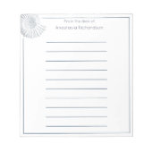 Bloc-note Simple Fossil Shell Pastel Blue du bureau de (Devant)