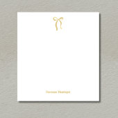 Bloc-note Simple Gold Bow Script Custom Name Script