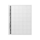 Bloc-note Simple gris clair mince Nom de la bordure Mois Pla (Tourné)