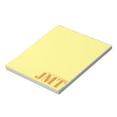 Bloc-note Simple Jaune clair et Monogramme orange (Tourné)