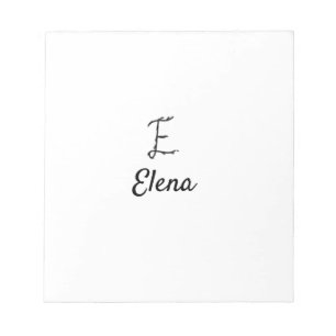Bloc-note Simple lettrage monogramme noir minimal E ajouter