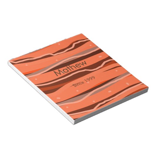 Bloc-note simple lettre initiale monogramme ajouter nom art (Incliné)