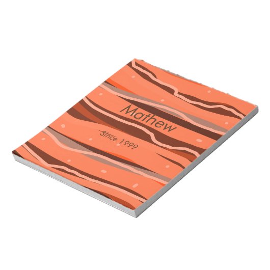 Bloc-note simple lettre initiale monogramme ajouter nom art (Tourné)