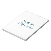 Bloc-note simple lettre initiale monogramme ajouter votre no (Tourné)