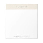 Bloc-note Simple Light Beige Linen Black Typography (Devant)