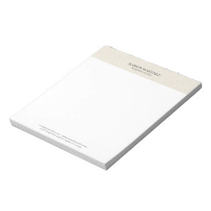 Bloc-note Simple lin beige typographie noire