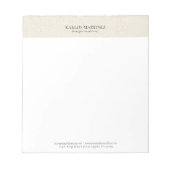 Bloc-note Simple lin beige typographie noire (Devant)