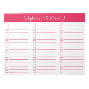 Bloc-note Simple liste de contrôle à trois colonnes Cherry R