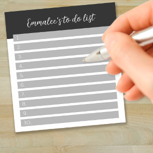 Bloc-note Simple liste de tâches personnalisable grise numér